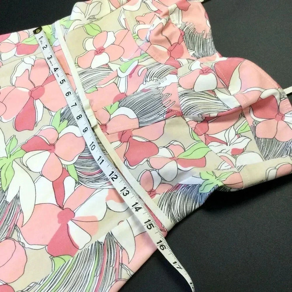 Vintage Tahari Womens 10 Sundress Floral Print Lined‎ Cotton Stretch Cruise Wear - Picture 8 of 10